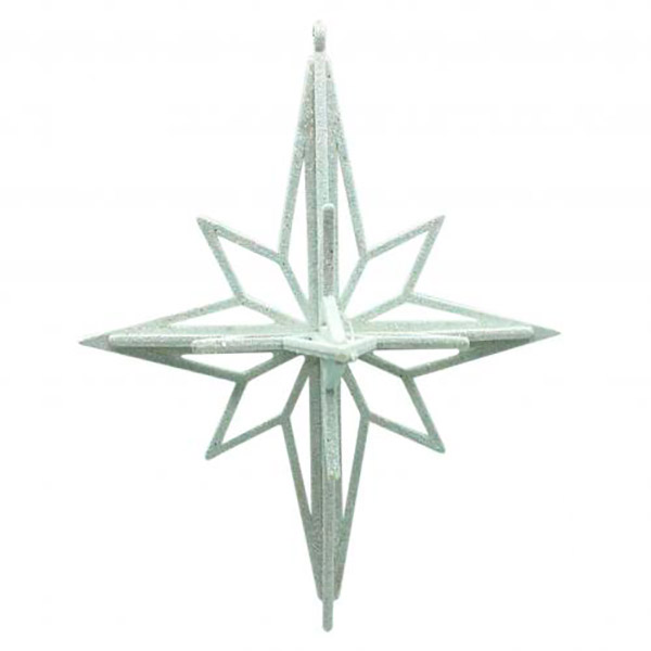 Елочная игрушка Ромб великий 22 см белый