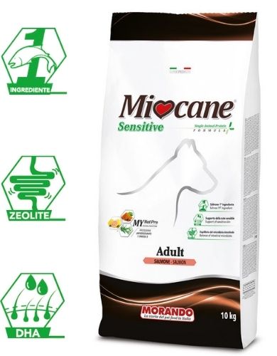 Корм сухой Morando MioCane Sensitive (монопротеиновый) для собак средних и крупных пород, лосось 10 кг