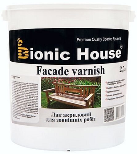 Лак для зовнішніх робіт Bionic House напівмат безбарвний 2,5 л