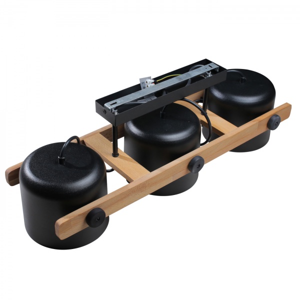 Светильник потолочный Светкомплект Loft CRL 160 3x40 Вт E27 черный/дерево 