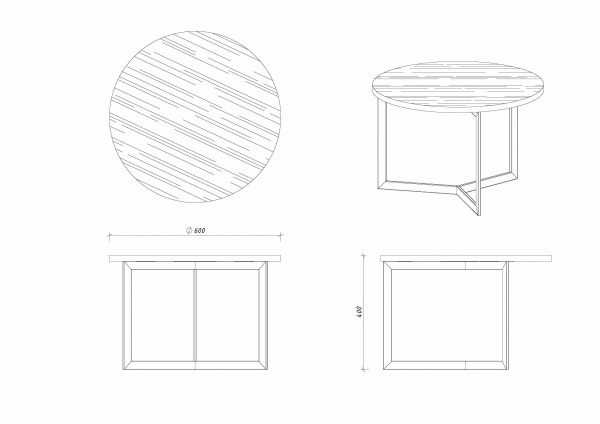 Стол журнальный Аннеси 600x600x400мм Aqua Rodos 