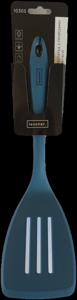 Лопатка кухонная Lessner с прорезями Sky Blue 32 см