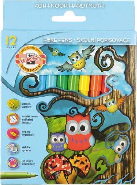 Набор фломастеров Совята 12 цветов 1012СВ Koh-i-Noor