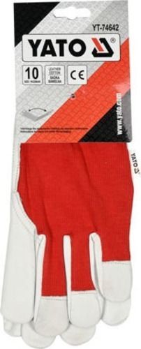 Рукавицы YATO бело-красные с покрытием кожа XL (10) YT-74642