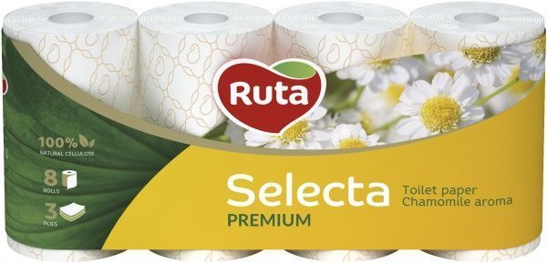 Туалетная бумага Ruta ромашка трехслойная 8 шт.
