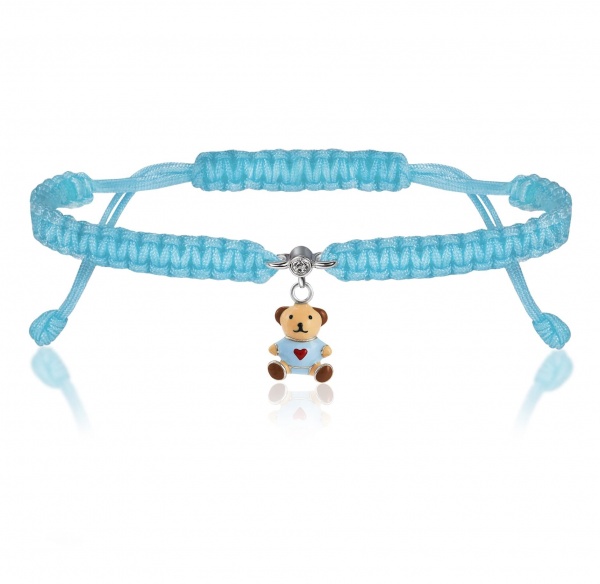 Кулон UMa&UMi Мишка с сердцем голубой