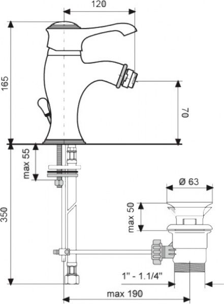 Змішувач для біде Emmevi Rubinetterie Tiffany ВС6004