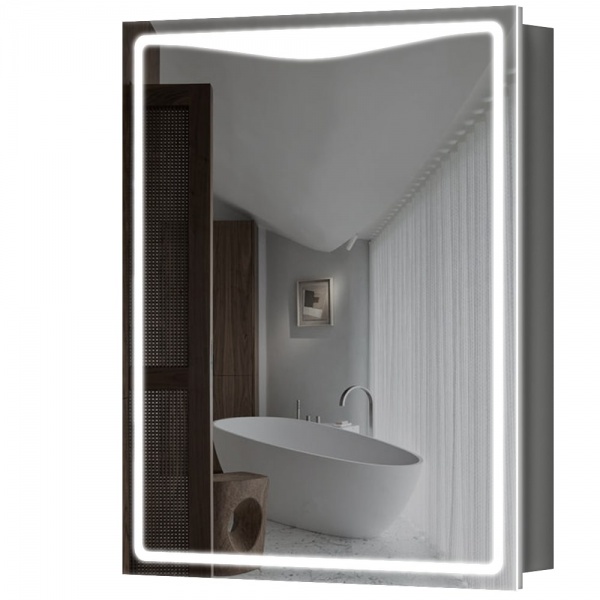 Зеркальный шкаф Aquarius Савойя с LED-подсветкой 60 графит 