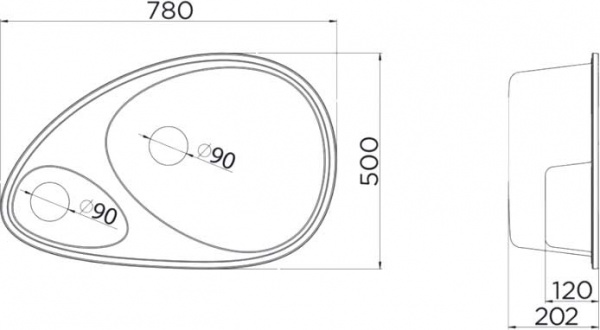 Мийка для кухні Metalac Х Granit Elipse 113006 