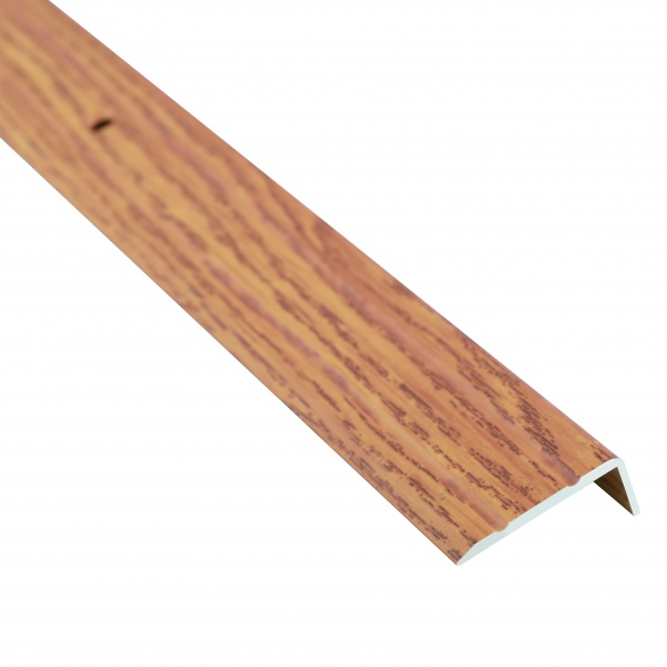 Поріжок алюмінієвий сходовий Braz Line рифлений з отворами 900 мм дуб персик 