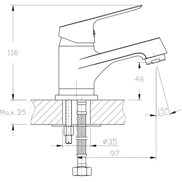 Змішувач для умивальника Rozzy Jenori Rush Rbz021-1