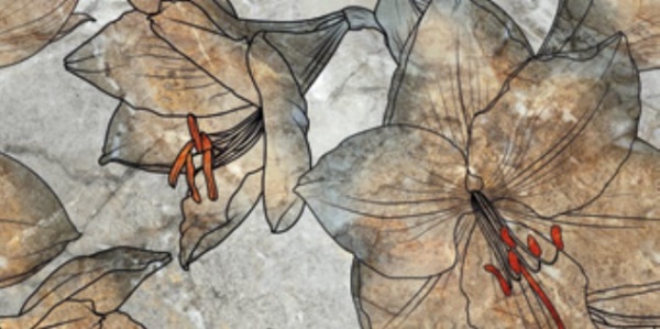 Плитка Ceramika Color Rock Island PHILADELPHIA Flowers Blue Dekor Rett 30x60 2 шт. 