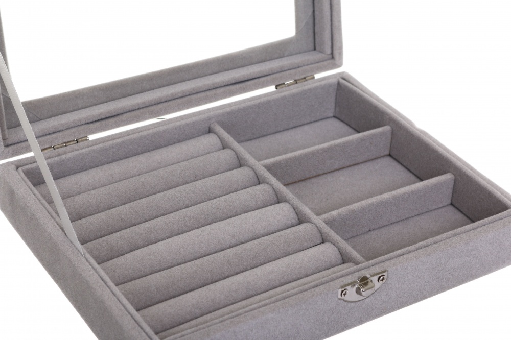 Шкатулка для украшений Velvet 20.2х15.2х4.7 серая