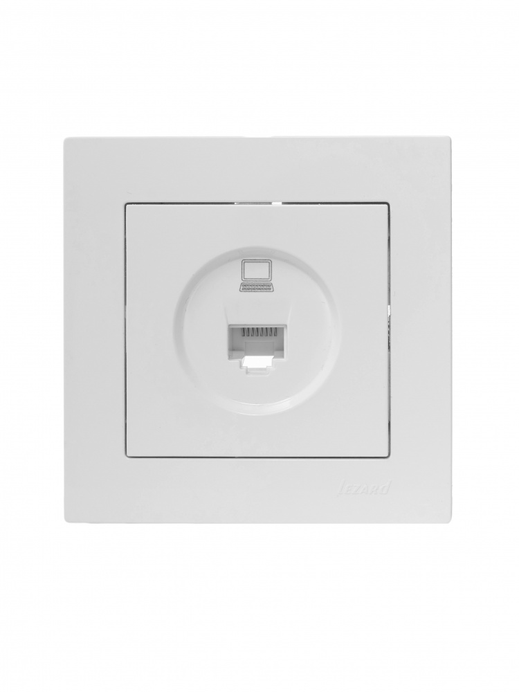 Розетка компьютерная 1 Lezard Vesna IP20 белый 742-0288-139
