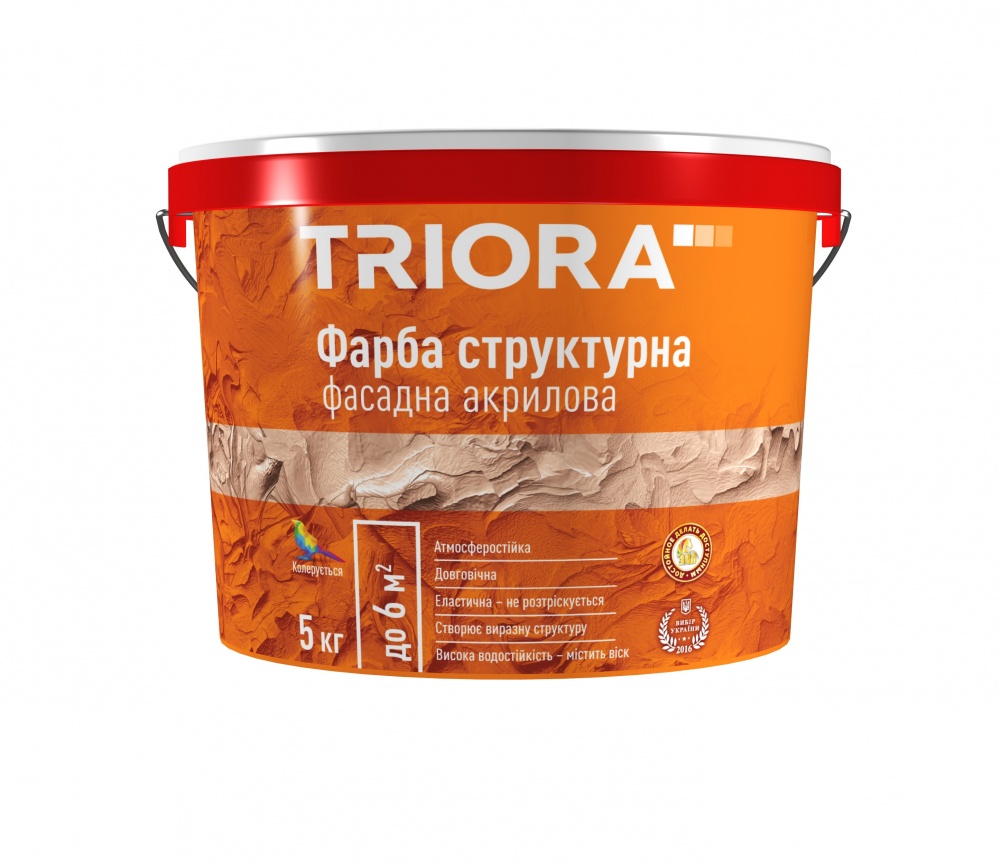 Фарба фасадна акрилова структурна Triora напівмат білий 5кг