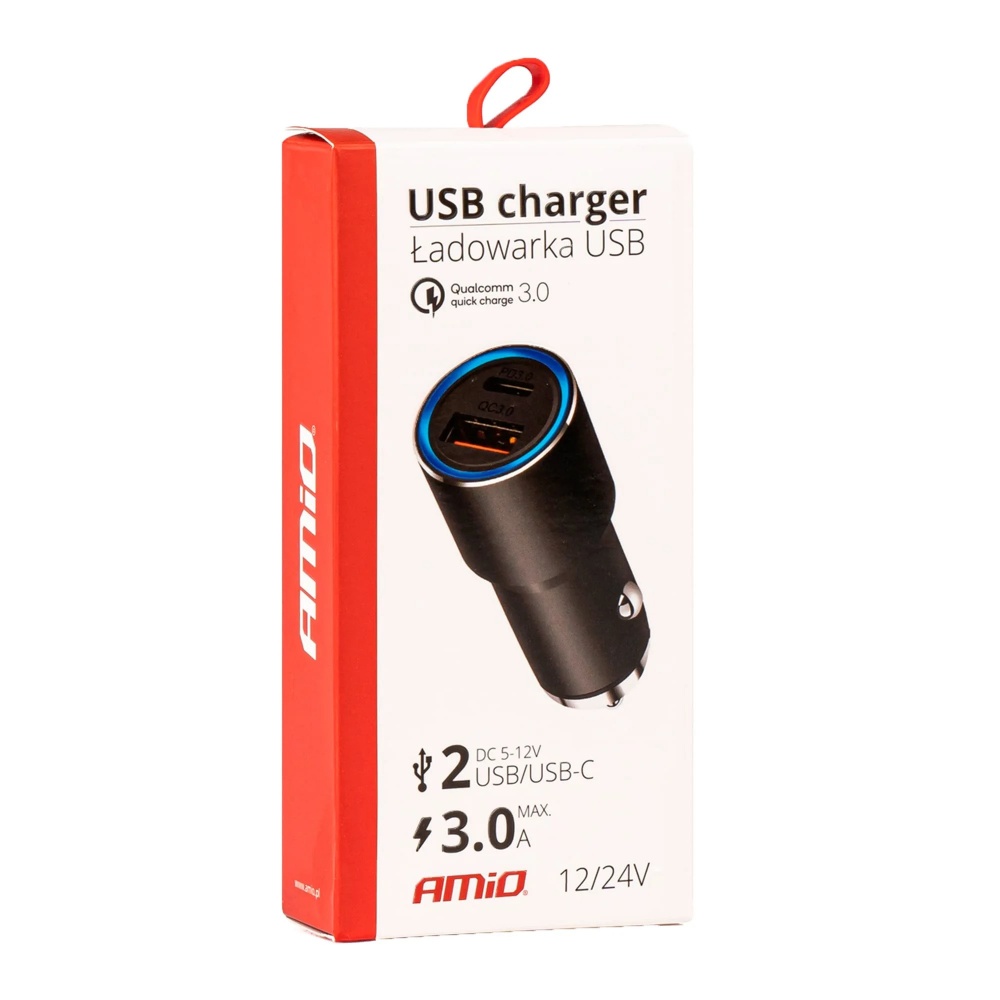 Автомобильное зарядное устройство AMiO PCH PRO-08 USB-C + USB 38 W (02934/029343)