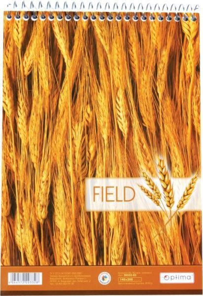 Блокнот Малюнки природи – Колосся А5 клітинка 80 арк. спіраль Optima