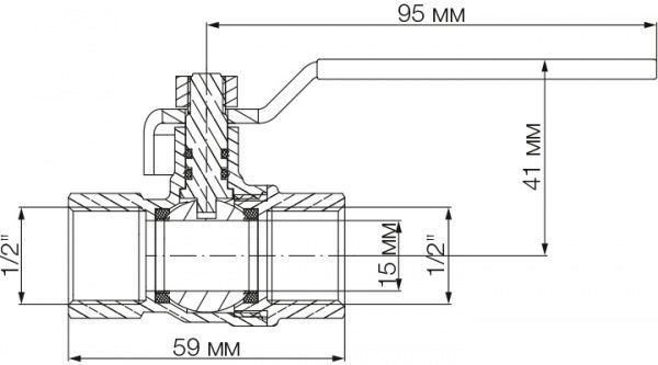Кран кульовий Idrosanitaria Bonomi MISSOURI ВВ 1/2
