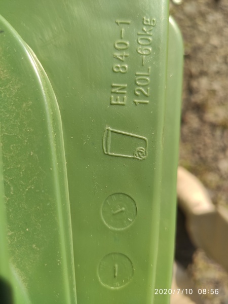 Контейнер Plastik Gogic для збору та зберігання твердих побутових відходів Преміум 120 л сірий