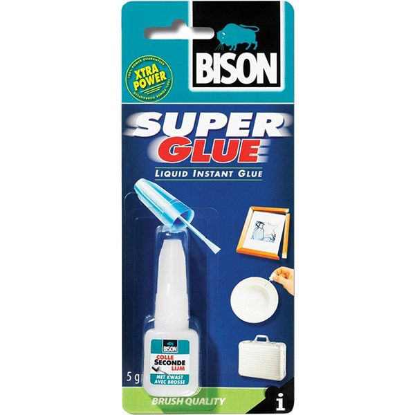 Клей Bison Super Glue с кисточкой 5 мл
