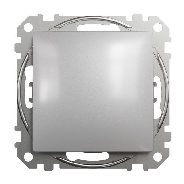 Вимикач одноклавішний Schneider Electric Sedna Design без підсвітки 10 А 250В алюміній SDD113101