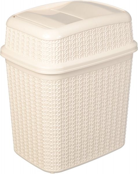 Контейнер для сміття із кришкою Ucsan Plastik кремовий 10 л