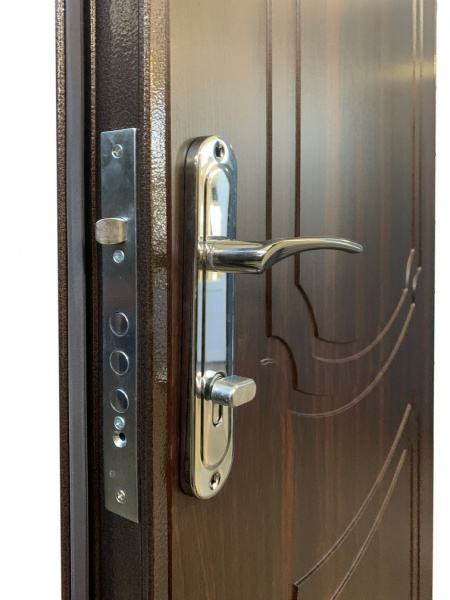 Двері вхідні Міністерство дверей КУ-Оптима горіх морений 2050x960 мм ліві