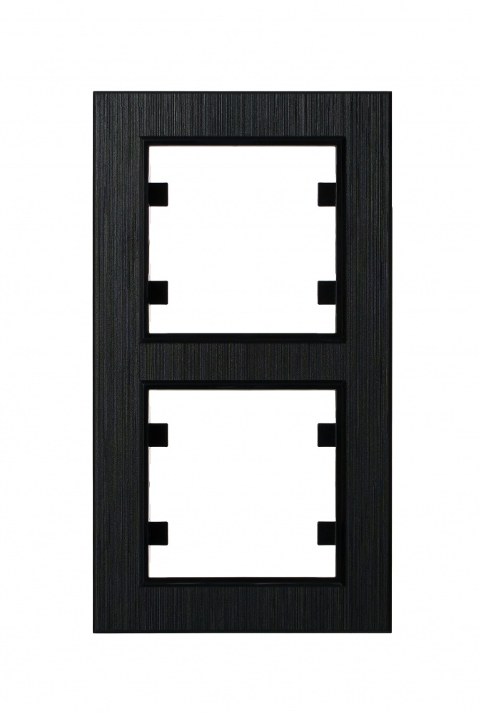 Рамка двухместная Makel Karea Line вертикальная черный 86111707