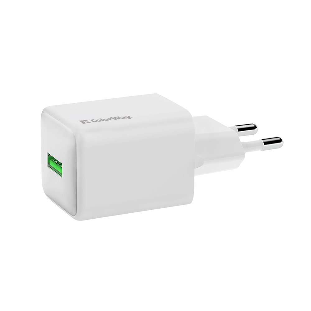 Зарядное устройство ColorWay 1USB Quick Charge 3.0 (18W) V2 белое