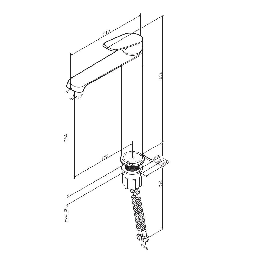 Смеситель для умывальника AM.PM F8F92022 Func