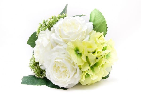 Букет искусственный Роза, Гортензия, Аллиум, 31 см.