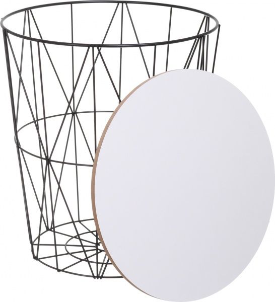 Стол-корзина Сканди 35х35х39 см белый с черным