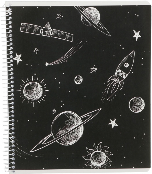 Тетрадь школьная Space боковая спираль 96 листов в клетку Мечты сбываются