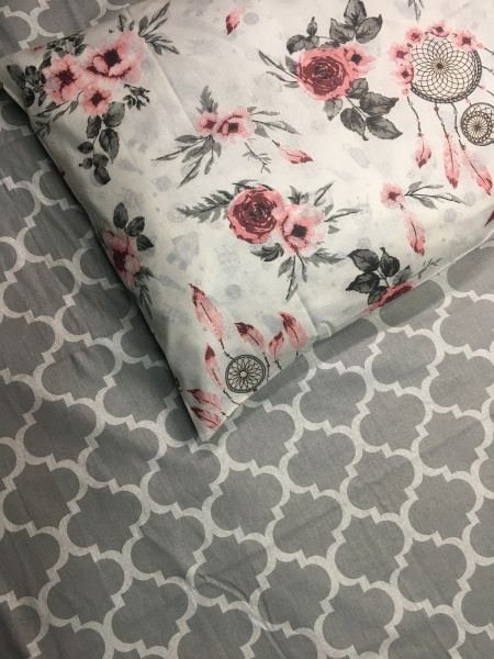 Комплект постільної білизни Ловець снів 1,5 біло-рожевий UP! (Underprice) 