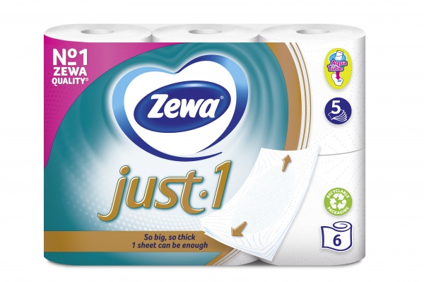 Туалетная бумага Zewa Zewa Just 1 пятислойная 6 шт.