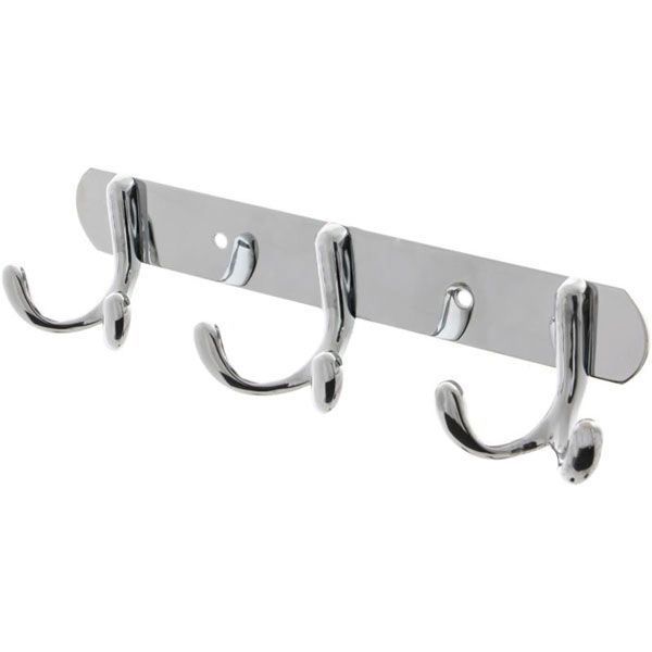 Вешалка Arino 3 крючка на планке хром