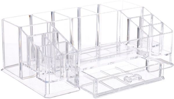 Органайзер настольный с 1 ящичком 28.5x17.5x9.8 см прозрачный Qiaofeng SF-20143