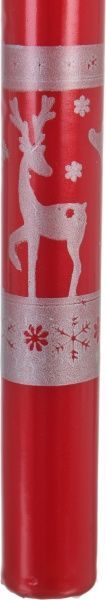 Свічка столова новорічна червоний металік 240 мм Pako-If