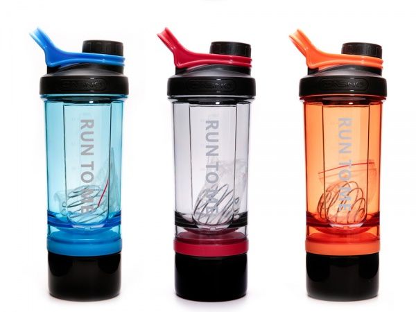 Шейкер з контейнером KXN-1199 600 мл серо-красный Casno