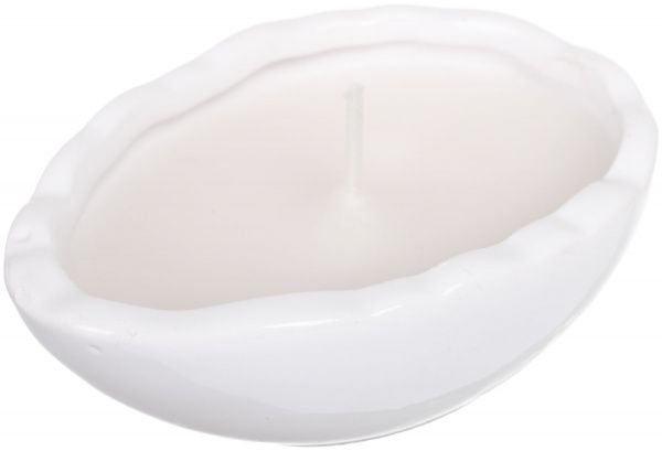 Свічка Яйце біле з зайчиком 9x6,2x11 см Pako-If