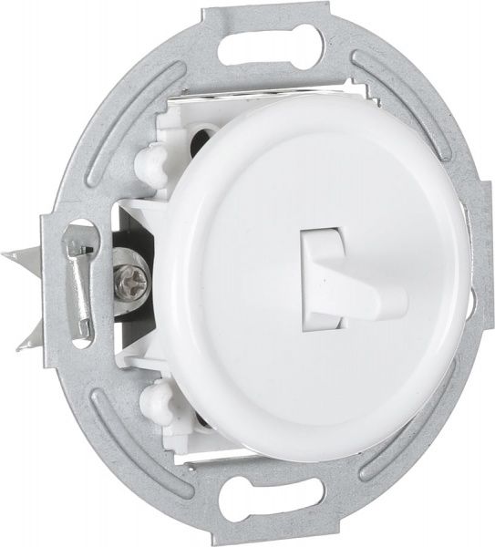 Механізм вимикача прохідний одноклавішний UP! (Underprice) Retro без підсвітки білий HSN-SWP.H1G1W2-WH