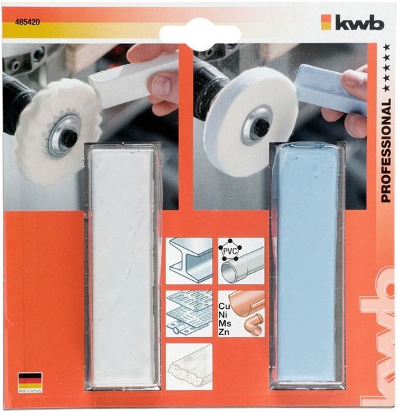 Паста полировочная основная (белая) и высокоглянцевая (синяя) KWB 2 шт.