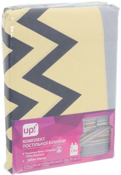 Комплект постельного белья Yellow Zigzag семейный разноцветный UP! (Underprice) 