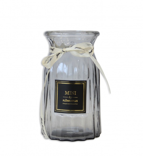 Ваза стеклянная серая Crystal Nicole mini 18 см YIWU