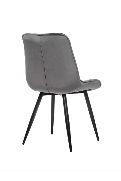 Стул обеденный Плото велюр серый/черный