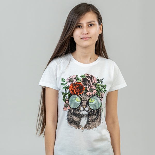 Футболка Sol's Cat_with_glasses 11386102/64 білий