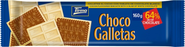 Печиво Tirma в білому шоколаді (8410085886666) 160 г 