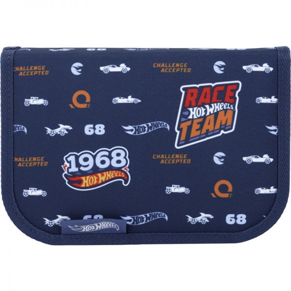 Пенал школьный Hot Wheels HW22-622 KITE синий с рисунком
