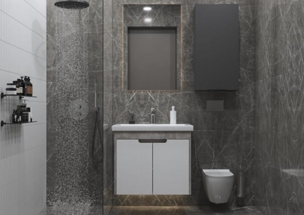 Тумба консольная Грейд Lina бетон под умывальник Como 70