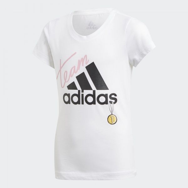 Футболка Adidas YG ID GRAPHIC T DV0284 158 білий